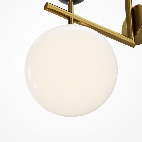 Настенный светильник Museo латунный, стекло белое 3