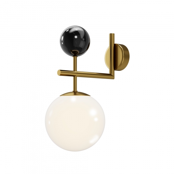 Настенный светильник Museo латунный, стекло белое 1