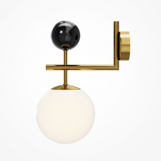 Настенный светильник Museo латунный, стекло белое 6