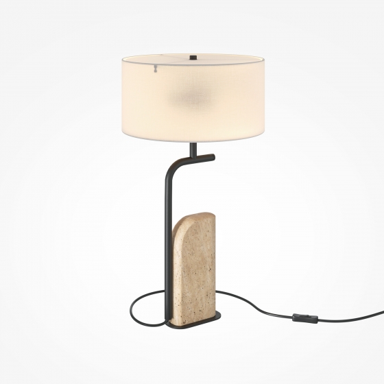 Настольный светильник Glamping черный, травертин, 48 см 6