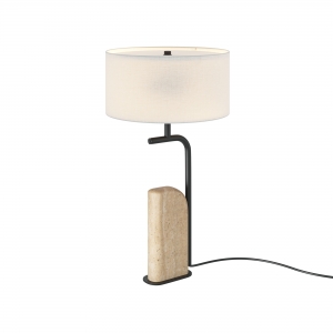 Настольный светильник Glamping черный, травертин, 48 см