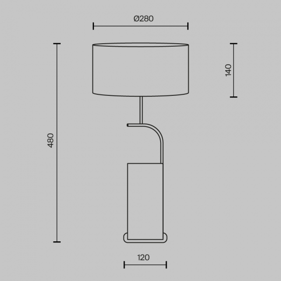 Настольный светильник Glamping черный, травертин, 48 см 8