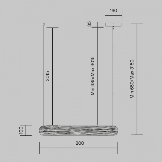 Подвесной светильник Frostum латунь, стекло, 800 мм 2