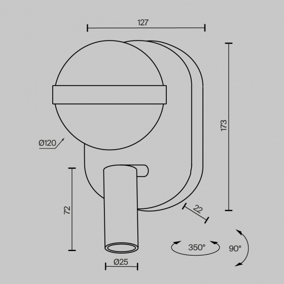 Настенный светильник Dialogue черный, акриловый абажур, 9Вт 6