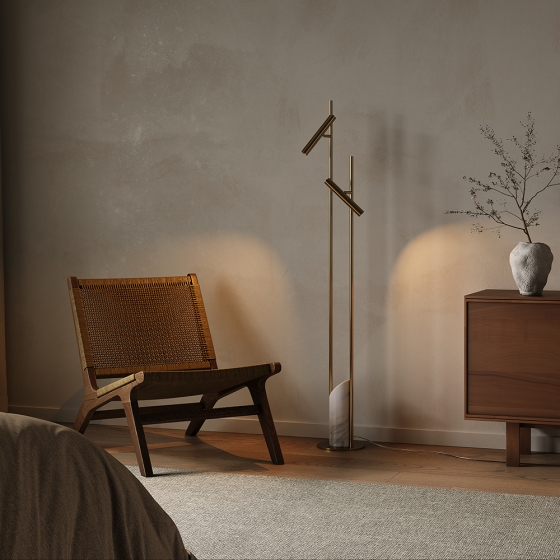 Напольный светильник Trust латунь, мрамор 8