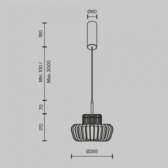Подвесной светильник Namiki черный, бежевый абажур 6