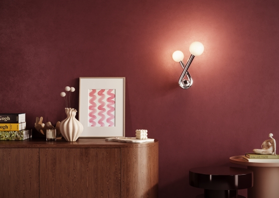 Настенный светильник Vortex Платиновый, 2 плафона 3