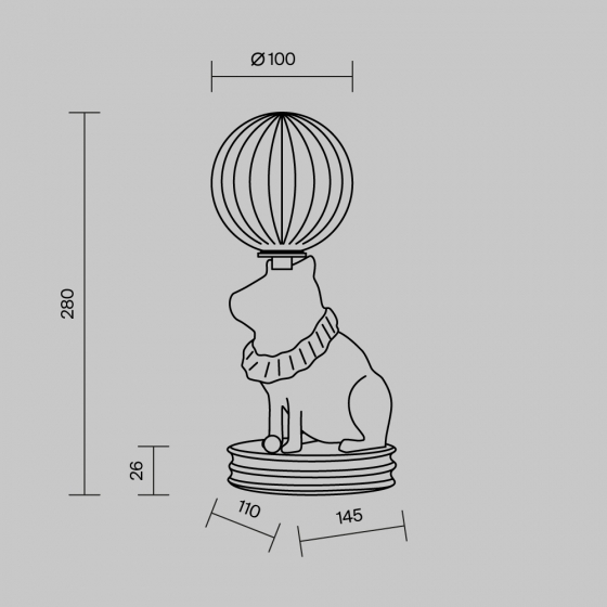 Настольный светильник Сеньор Капибара белый, керамика, 280 мм 8