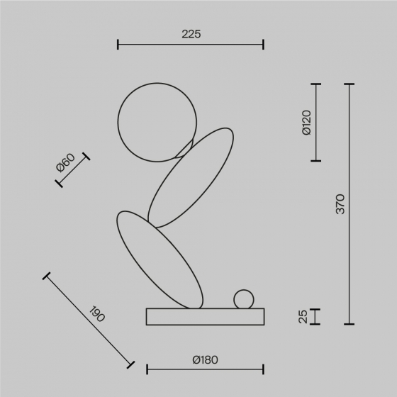 Настольный светильник Resonance платиновый, стекло 15