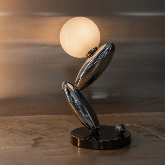 Настольный светильник Resonance платиновый, стекло 3