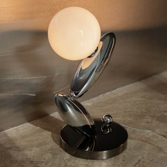 Настольный светильник Resonance платиновый, стекло 2