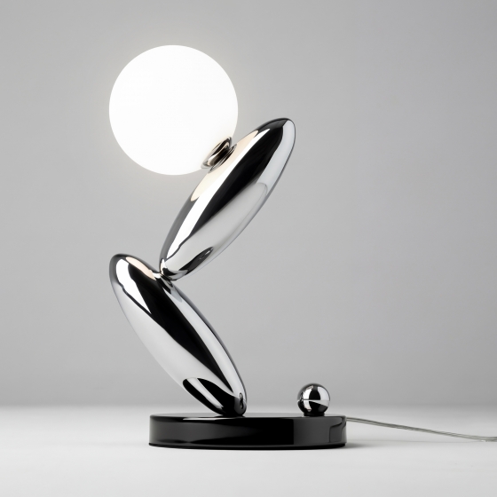 Настольный светильник Resonance платиновый, стекло 6