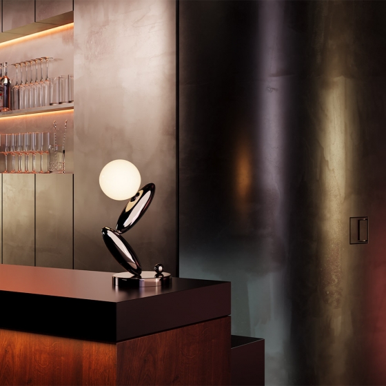 Настольный светильник Resonance платиновый, стекло 10