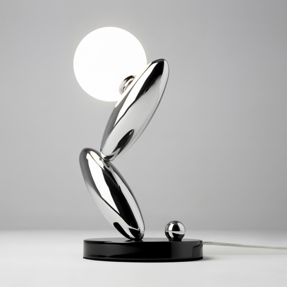 Настольный светильник Resonance платиновый, стекло 8