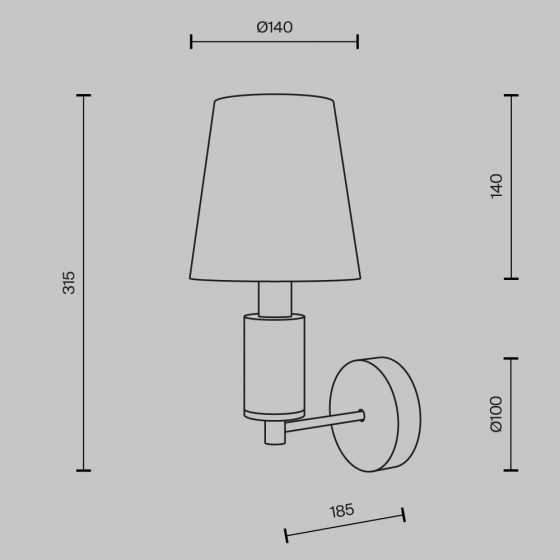 Настенный светильник Lira латунь, ткань, 315 мм 4