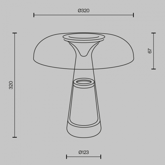 Настольный светильник Artefact черный, дымчатый абажур 16