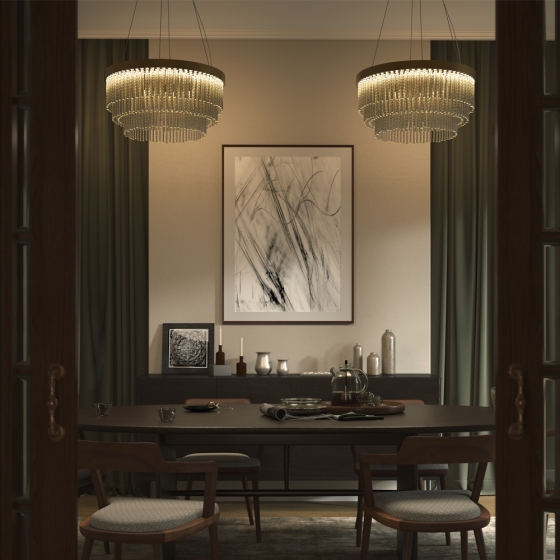 Подвесной светильник Trove латунный, стекло 7