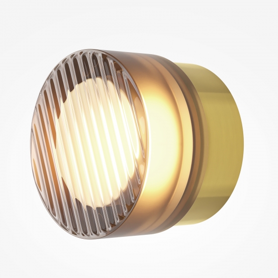 Настенный светильник Olo латунь, янтарный абажур 2