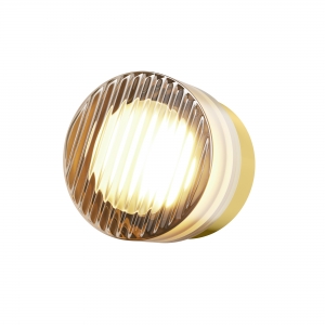 Настенный светильник Olo латунь, янтарный абажур