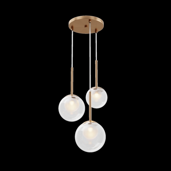 Подвесной светильник Basic form золотой, 400 мм, 3 плафона 4