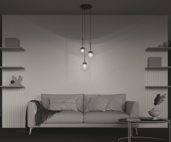 Подвесной светильник Basic form золотой, 400 мм, 3 плафона 7