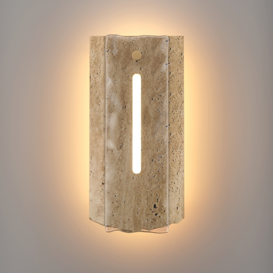 Настенный светильник Ventana бежевый травертин 5