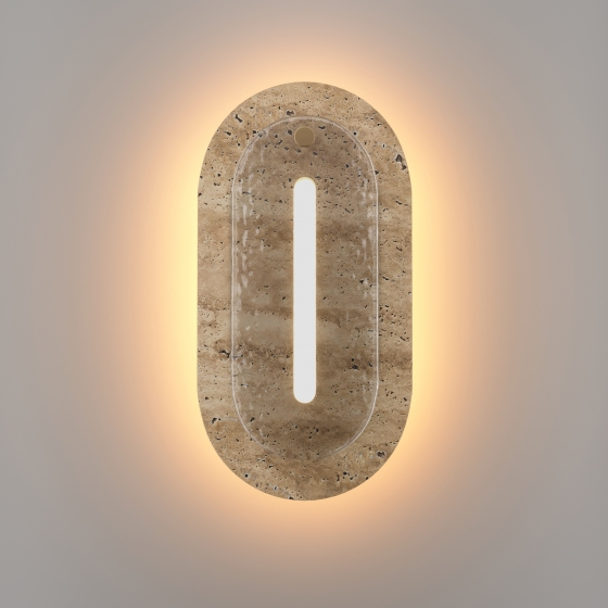 Настенный светильник Ventana латунь, травертин бежевый 4