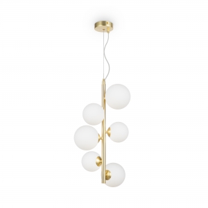 Подвесной светильник Dallas золотой с белым абажуром