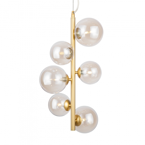 Подвесной светильник Dallas золотой с янтарными абажурами 5