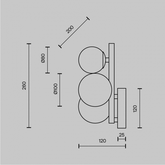 Настенный светильник Dallas золотой, 3 плафона, стекло 3