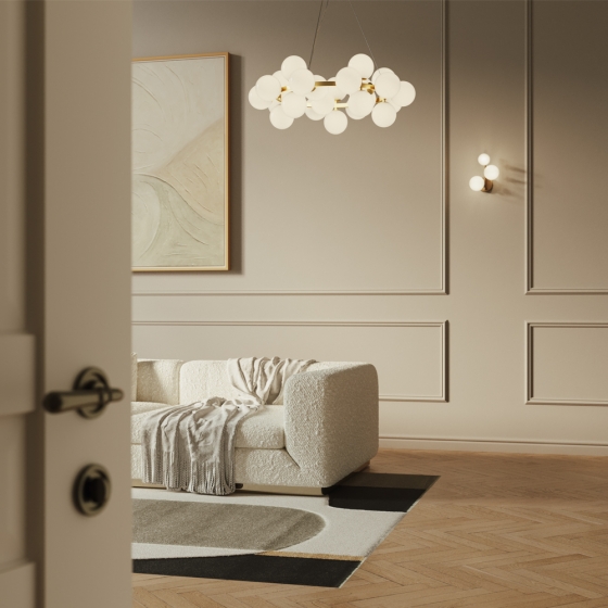 Настенный светильник Dallas золотой, 3 плафона, стекло 2