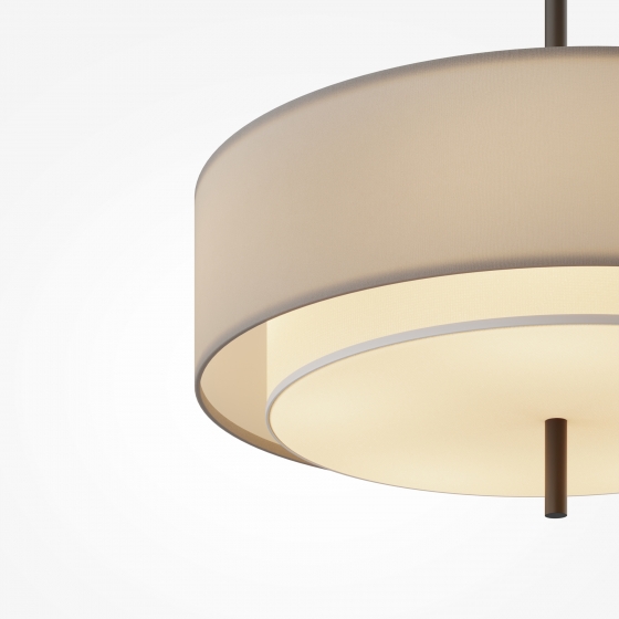 Подвесной светильник Bergamo черный, текстильный абажур 6