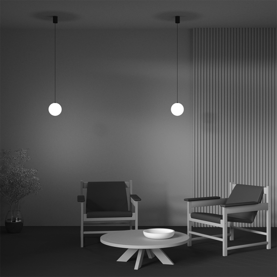 Подвесной светильник Luna черно-белый 8