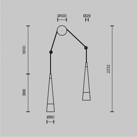 Настенный светильник Sintesi черный, стекло 12