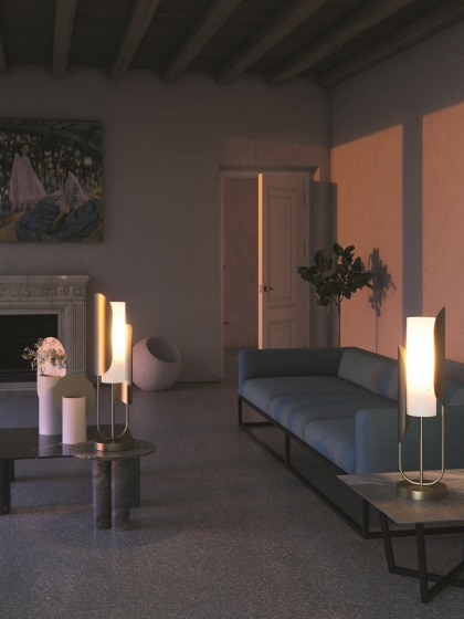 Настольный светильник Cipresso золотой, стекло 7