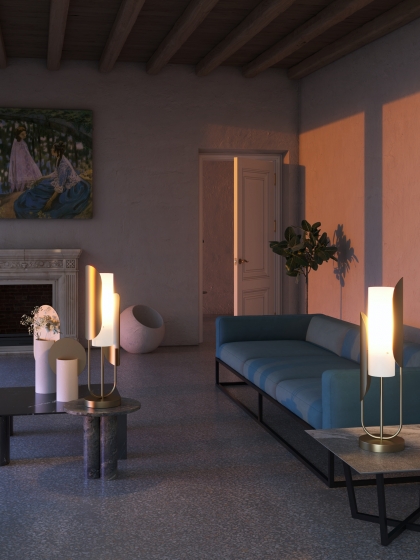 Настольный светильник Cipresso золотой, стекло 6