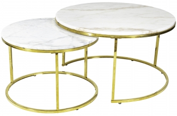 Кофейные столики Goldy Marble 80X80X40 / 70X70X37 CM