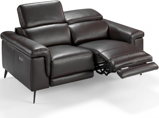 Кожаный расслабляющий диван 175X103X99 CM тёмно коричневый 1