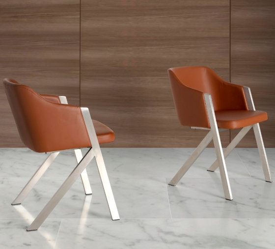 Современный дизайнерский стул F3202 51X58X74 CM коричневый 5