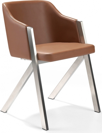 Современный дизайнерский стул F3202 51X58X74 CM коричневый 1