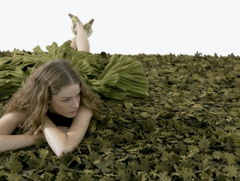 Ковёр из войлока Little field of flowers 170X240 CM зелёный