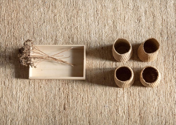 Ковёр из джута шерсти и войлока Earth 300X200 CM бежевый 2