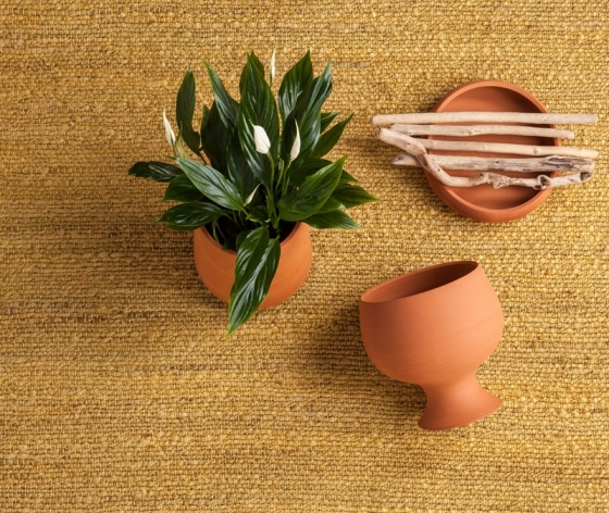 Ковёр из волокон конопли Herb 240X170 CM yellow  2