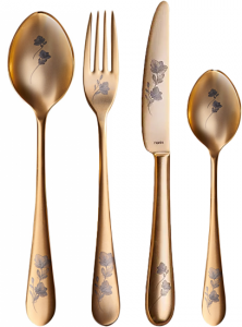 Набор из 24 столовых приборов Epsilon Retro Flower Gold