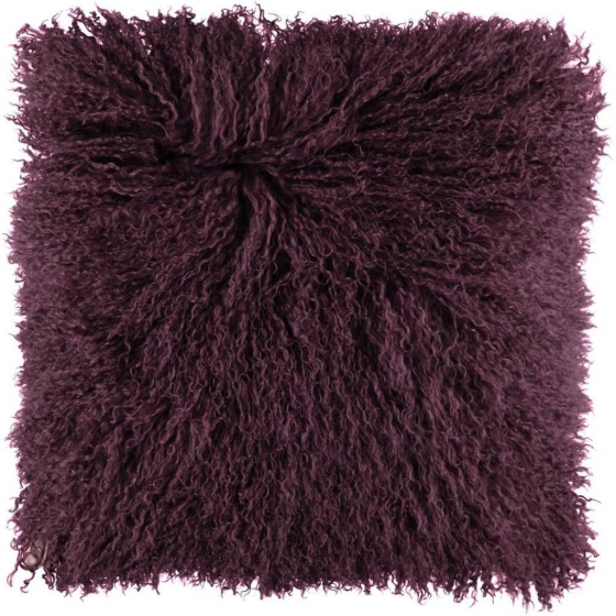 Подушка из меха тибетской козы Tibetan 40X40 CM  Aubergine 1