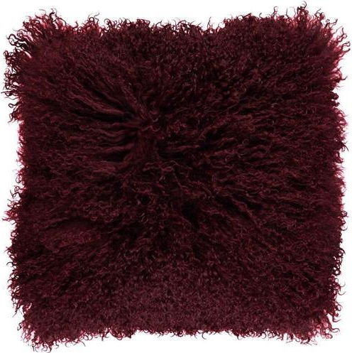 Подушка из меха тибетской козы Tibetan 40X40 CM Burgundy 1