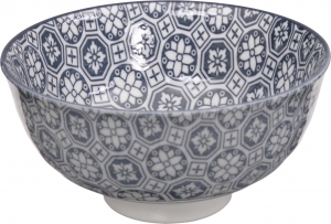 Чаша Nippon Grey Rice Bowl 12X6 CM узор с цветами
