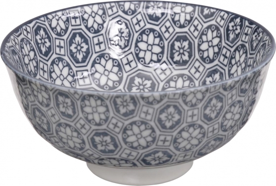 Чаша Nippon Grey Rice Bowl 12X6 CM узор с цветами 1