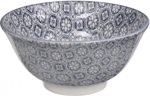 Чаша Nippon Grey Tayo Bowl 15X7 CM узор цветы