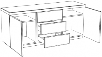 Комод Kristal 177X52X77 CM